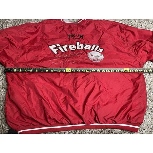 Vintage 90s Rawlings ‘Fireballs’ Pullover Windbreaker Lined Jacket Mens 2XL - Picture 8 of 9